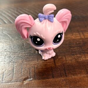 Littlest Pet Shop LPS # 181 Lila-Mae Pinktail Pink Maltese‎